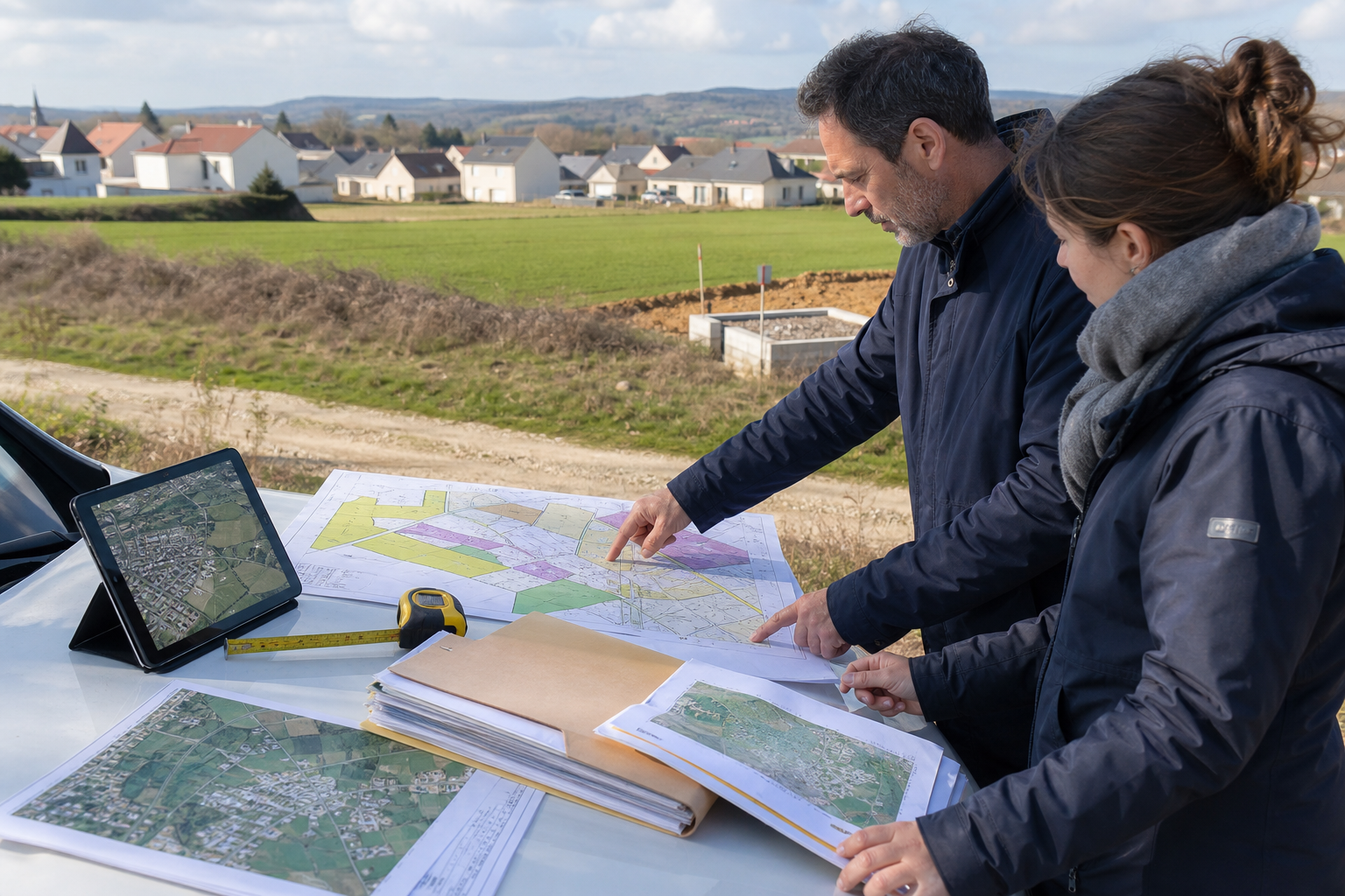 Analyse de zonage ZAN et artificialisation des sols sur un terrain en lisière urbaine
