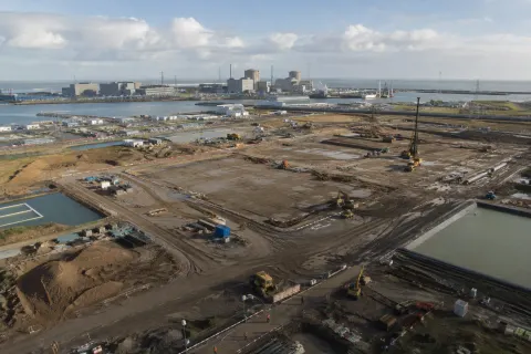Travaux préparatoires sur le site côtier du projet EPR2 de Gravelines